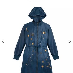 Disney princess jasmine Blue and Gold Starry Raincoat NWOT LARGE